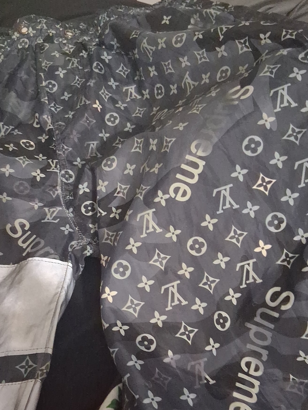 Louis Vuitton Supreme Monogram Nylon Pants - Black & Gray
